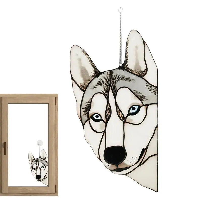 Stained Glass Dog Suncatchers Window Hangings Memorial Suncatchers Dog Sun Catcher Ornament Handcrafted Wall Art