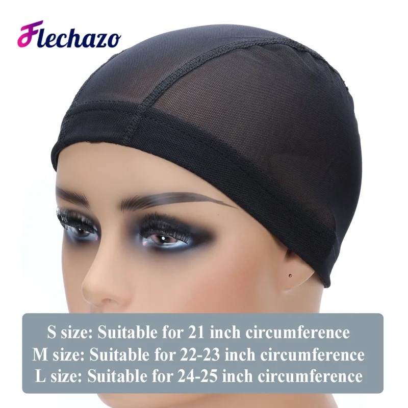 Mesh Wig Cap Spandex Dome Cap Weaving Net S/M/L Black Wig Cap Hair Net Cap Small Medium Large Wig Caps for Making Wigs