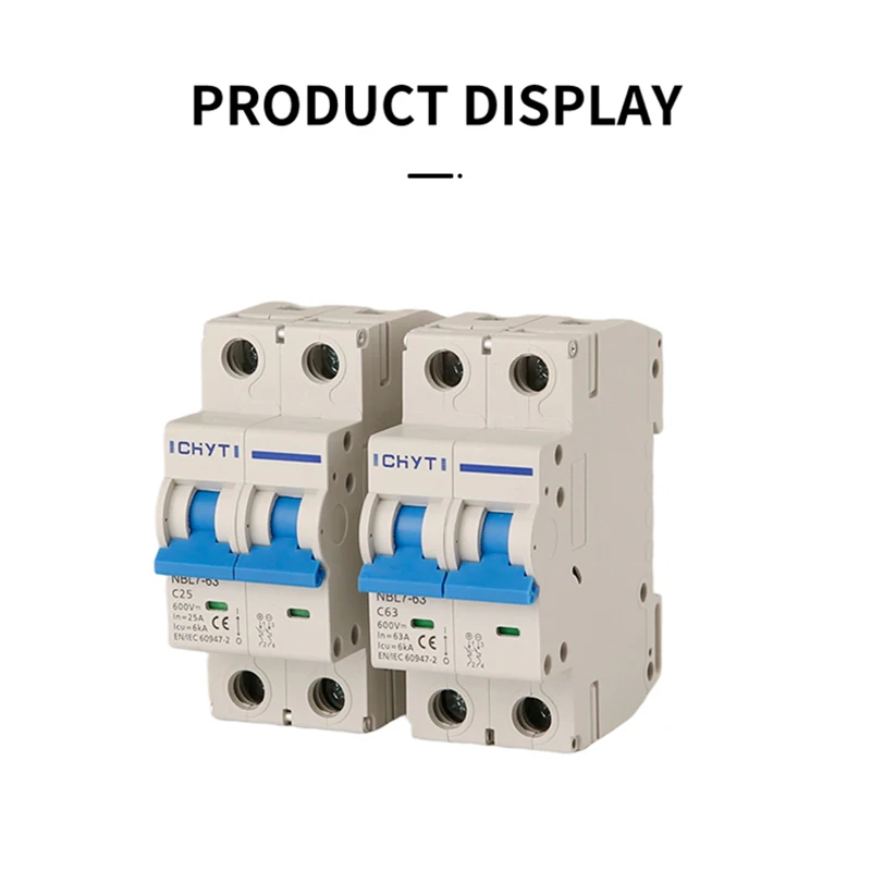 XIONGISOLAR 2P 600V/1000V 16A 25A 32A 40A 50A63A PV Interruttori automatici in miniatura Su guida Din DC Mini interruttore MCB per solare - immagine 2