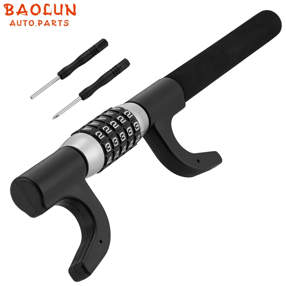 Car Steering Wheel Lock Anti Theft Security Extendable Device Retractable Keyless Password 5 Coded Universal steering wheel lock