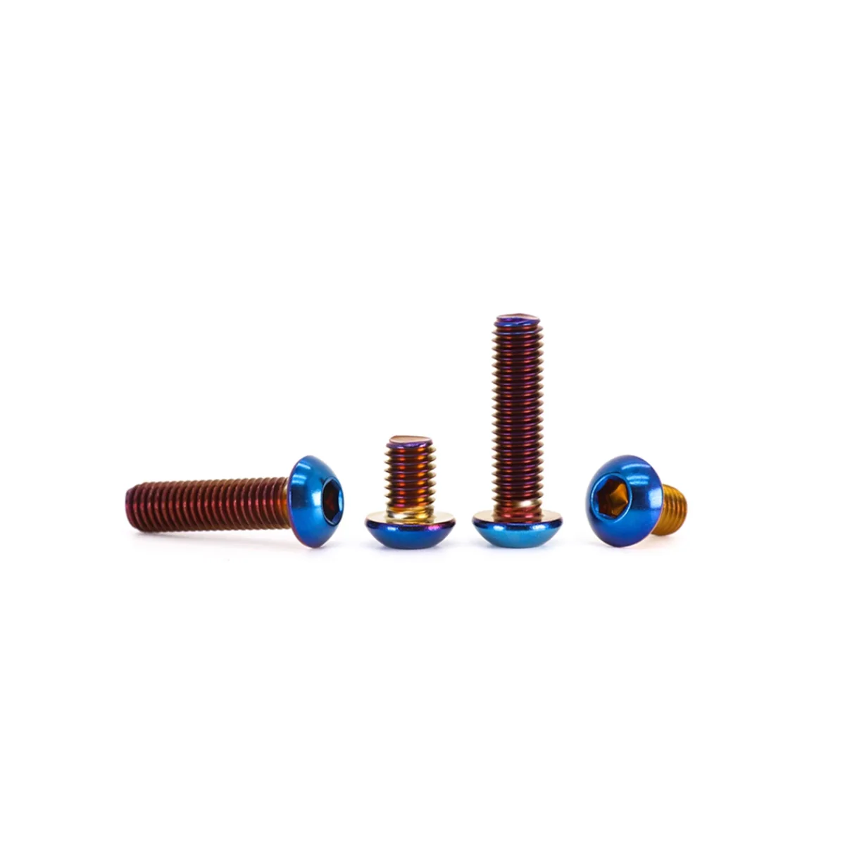 304 Stainless Steel Mushroom Head Hexagonal Burnt Titanium Screw / Titanium Blue Half Round Head Bolt M4-M8