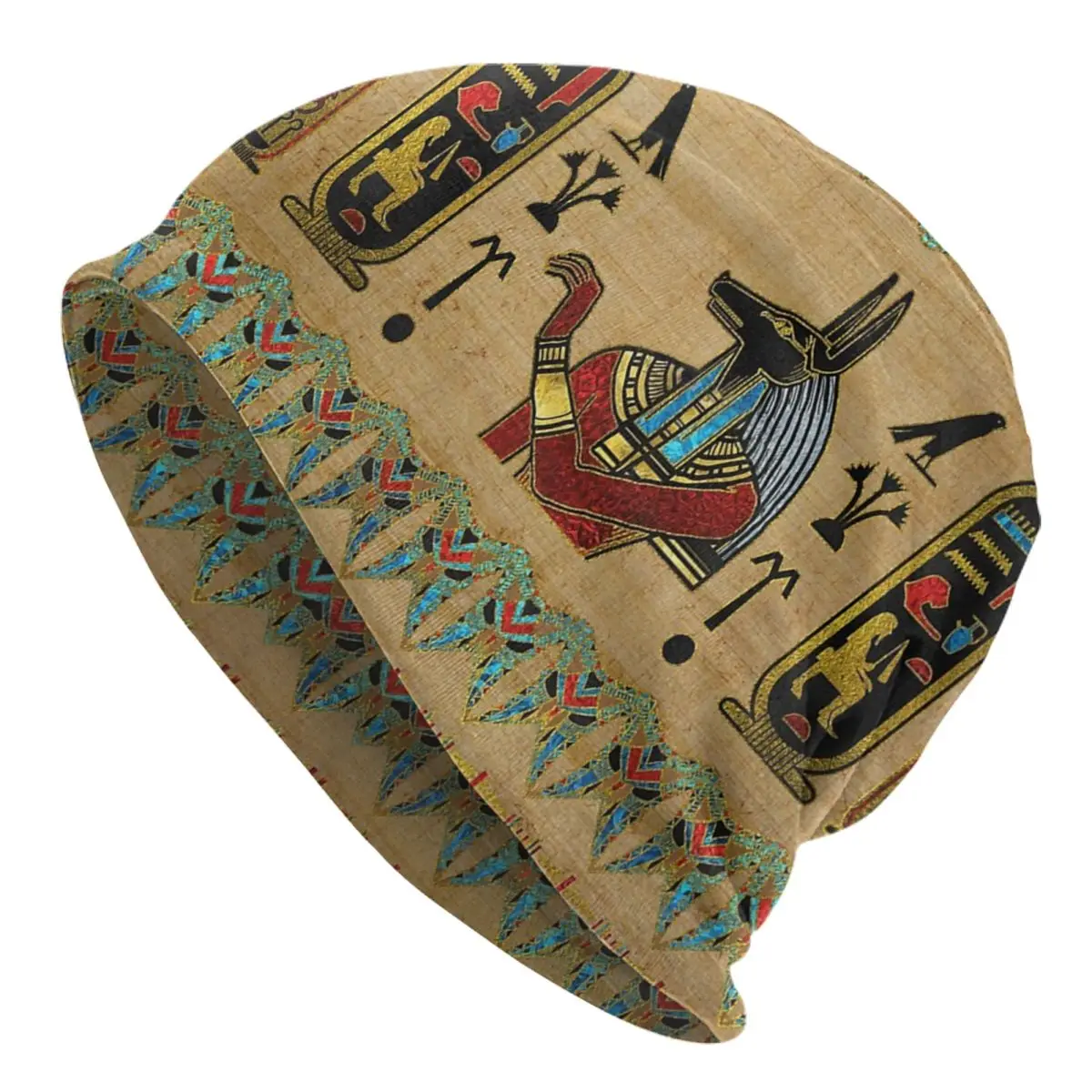 

Egyptian Anubis Ornament Bonnet Hat Autumn Winter Street Skullies Beanies Hat Ancient Egypt Myth Spring Thermal Elastic Caps