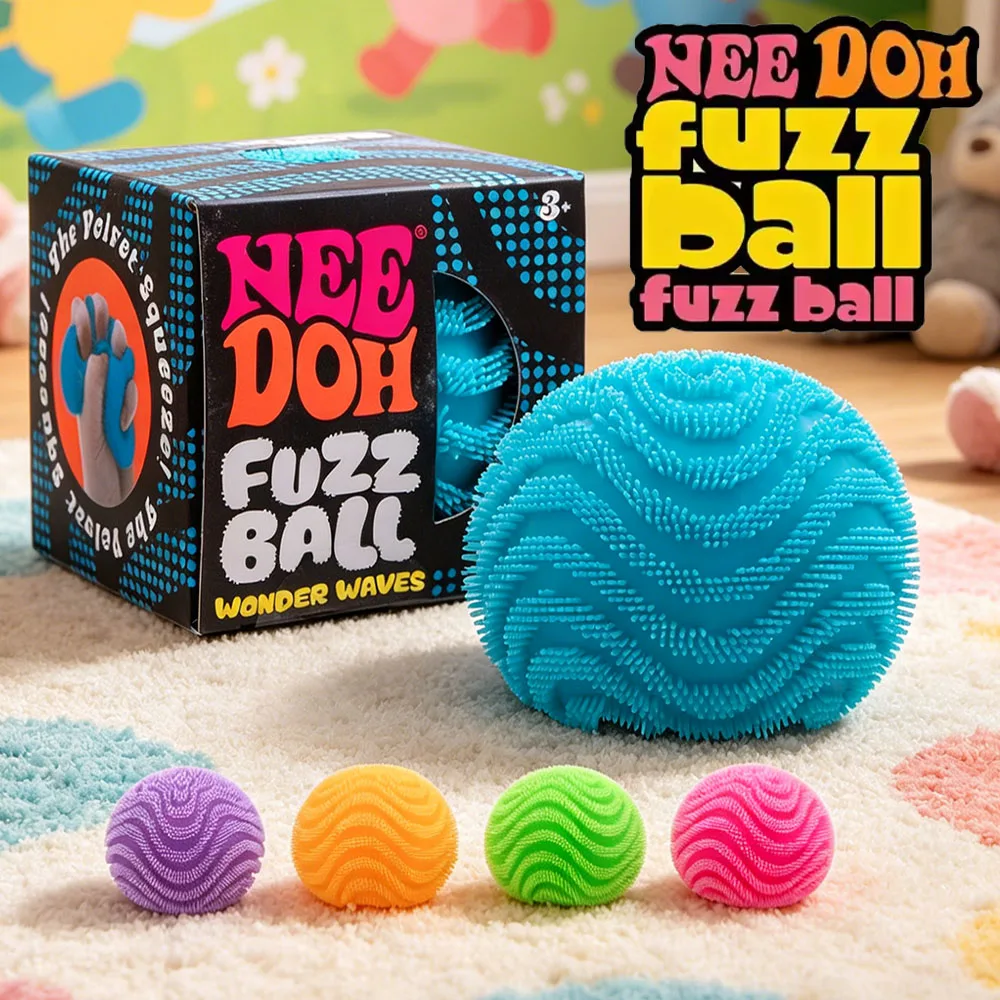 NeeDoh Fuzz Ball Blind Box Serie Weiche Flauschige Stressabbau-Squishy-Bälle Sensorisches Spielzeug für Kinder und Erwachsene Party-Geschenk