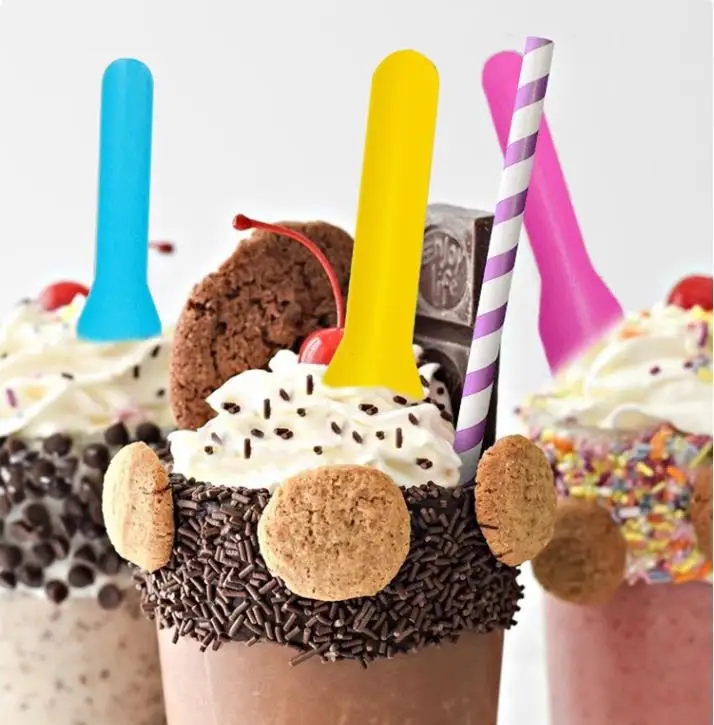 

100 шт бумажная одноразовая ложка, биоразлагаемая Йогуртовая ложка, ложка для мороженого, десертная ложка, утолщенная одноразовая бумажная ложка