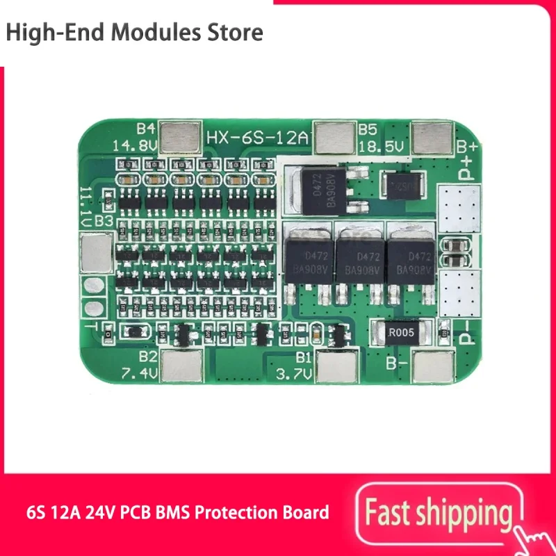 

6S 12A 24V PCB плата защиты BMS для 6 упаковок 18650 литий-ионных литиевых аккумуляторов модуля новое поступление