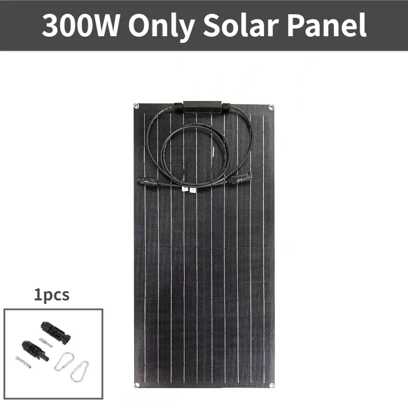 Kit de panneaux solaires flexibles, Module PV 300W, 600W + 12V/24V, contrôleur, cellule de câble solaire pour maison, extérieur, voiture, bateau, batterie, voyage de Camping