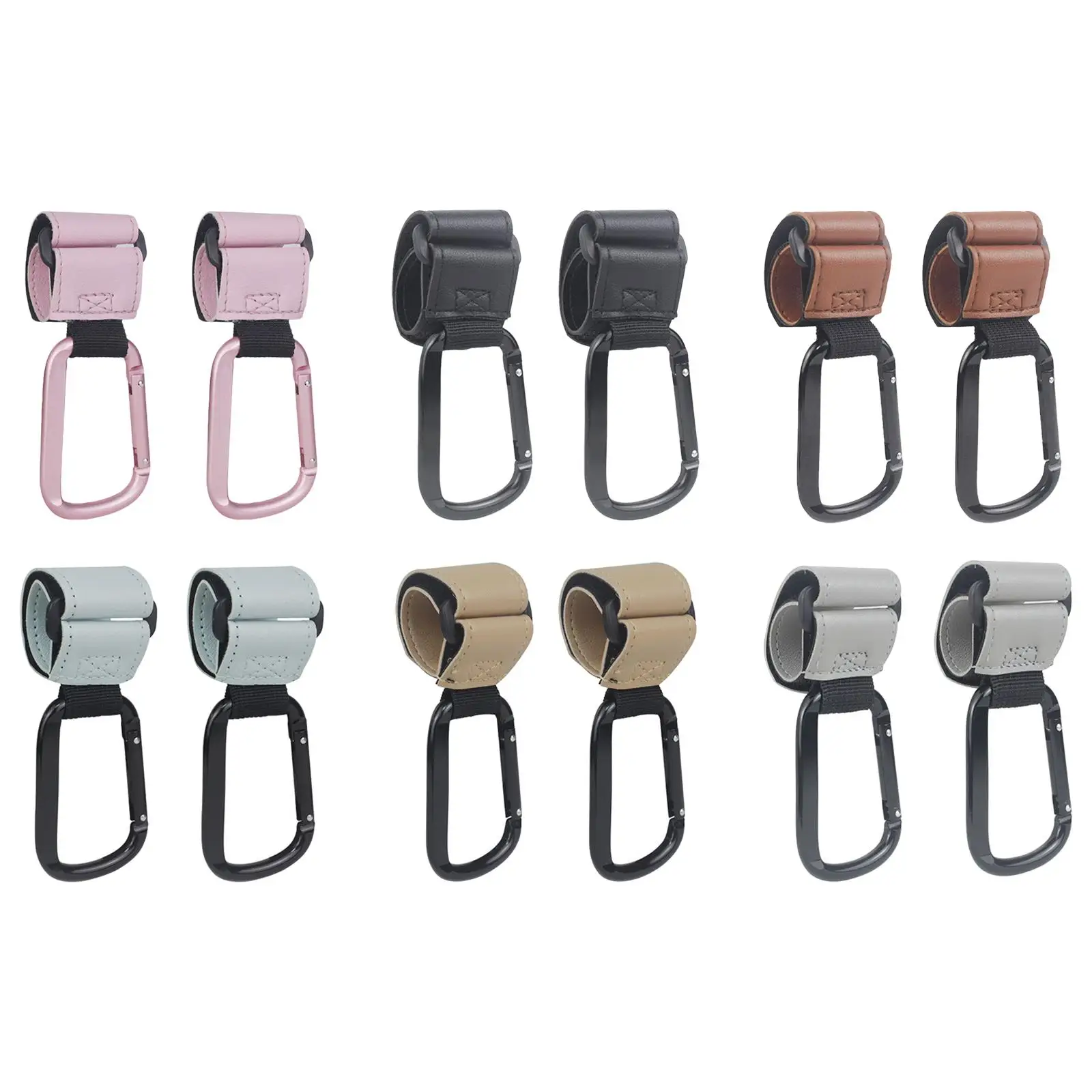 

2x Baby Stroller Hooks Clip Universal Pram Hooks Grocery Bags Purse
