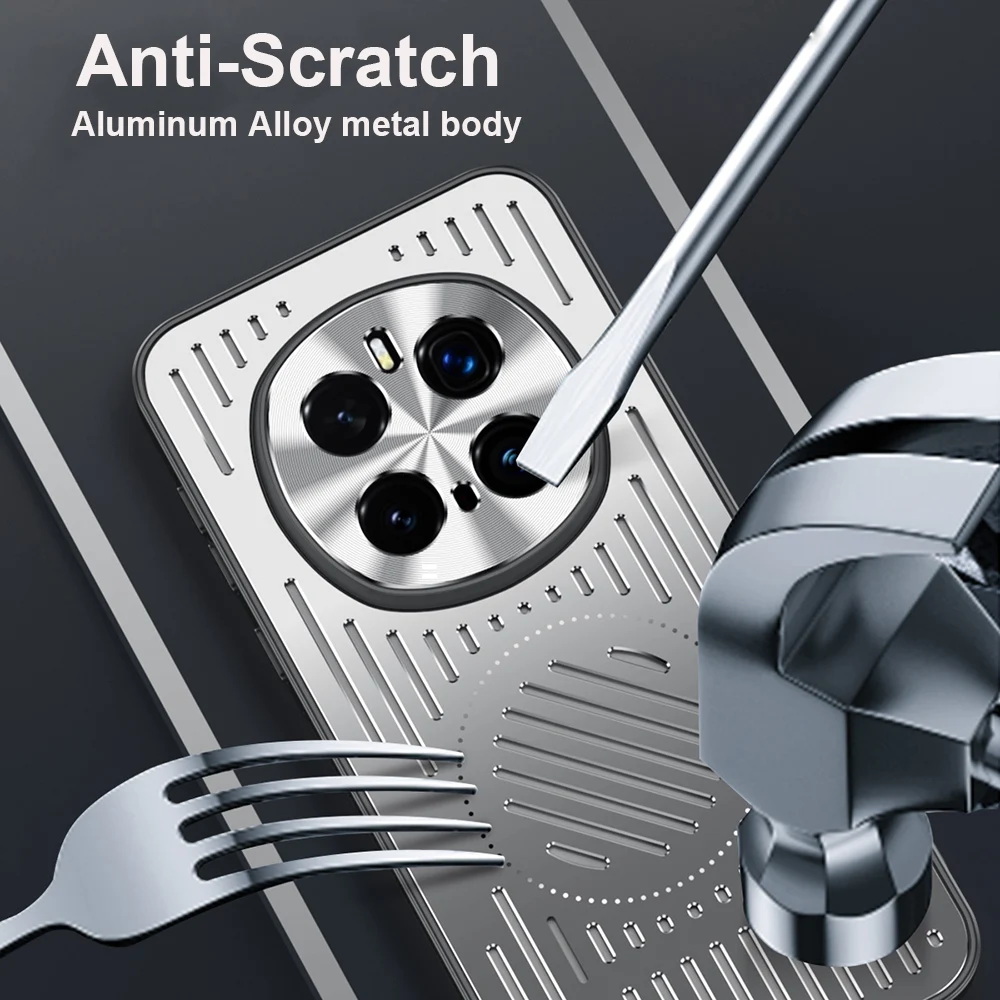 Luxury Aromatherapy Magnetic Heat Dissipation Shockproof Metal Phone Case Cover