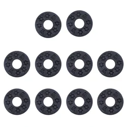 Guitar Strap Locking Silicone Washers - Set of 10 Rubber Protectors (Black)
