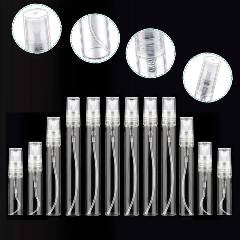 10PCS Empty Mini Glass Spray Bottle 2ml 3ml 5ml 7ml 10ml Portable Perfume Sample Sprayer Vials Refillable Travel Containers spray bottle mini perfume bottle mini perfume atomizer refillable spray bottle