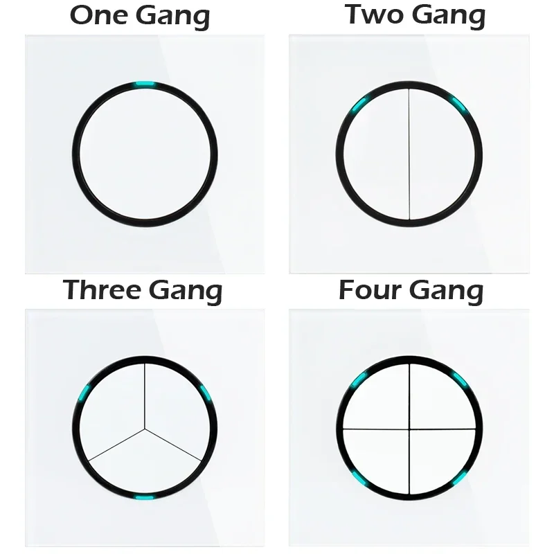 glass wall light switch modern crystal panel design