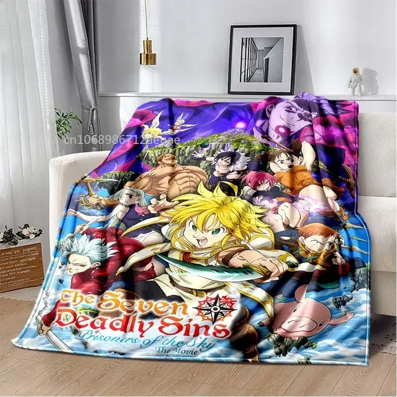 Thicken Blanket Anime The Seven Deadly Sins Printed Flannel Blankets for Beds Sofas Warm Bed Sheet Soft Blanket 4