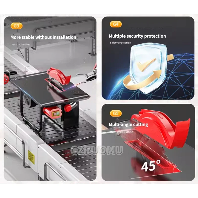 8 Inches Brushless Woodworking Table Saw Multifunctional Cutting Machine Household Chainsaw Aluminum Miter Saw Woodworking