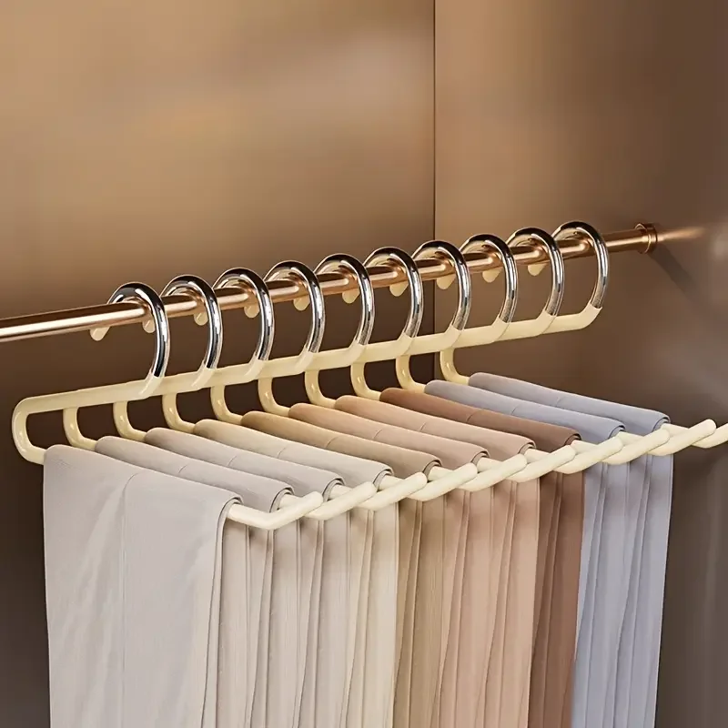 [Durable Pants Hanger] 10pcs Durable Metal Space-saving Goose Z-shaped Pants Hanger,Multi-functional Pant Storage Hou