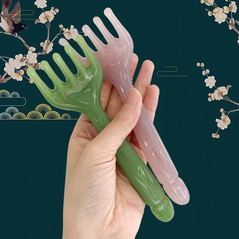 Resin Head Massager Scalp Gua Sha For Body Neck Leg Massage Five-claw Head Scraping Stick Massage Scraping Claw Massage 1