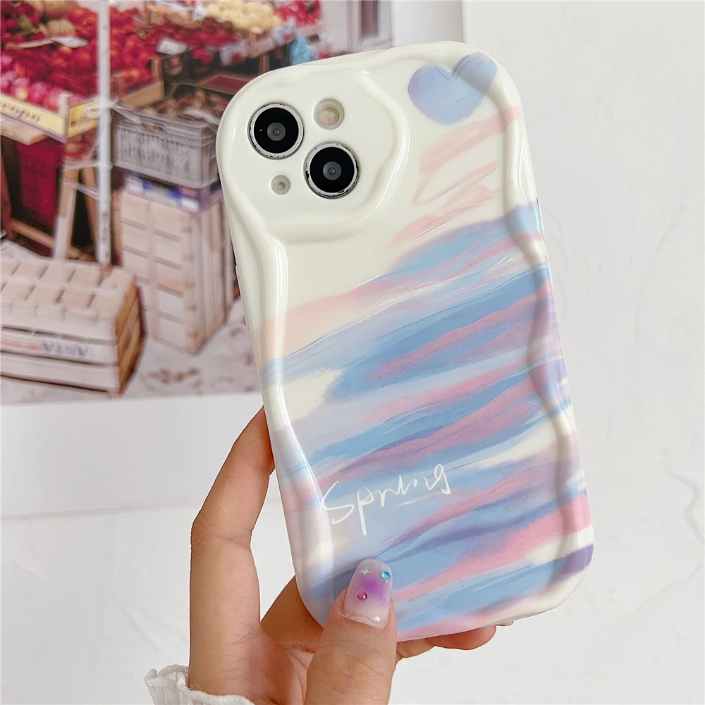 3D Stereo Wave Cream Graffiti Colorful Soft Silicone Phone Case