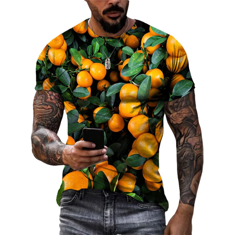 과일 야채 3D 프린트 티셔츠 남녀공용, 재미있는 반팔 티셔츠, 오버사이즈 하라주쿠 티, 키즈 상의, 패션 스트리트웨어