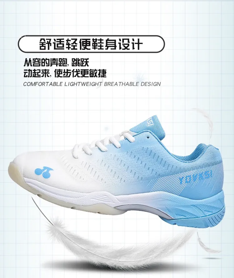 Description Picture 5 of itemMen Professional Badminton Shoes Couple Gym Walking Sneakers Men Volleyball Shoes Mesh Breathable Sport Tennis Shoes Size 35-46