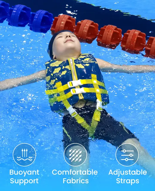 Giubbotto Da Bagno Galleggiante Per Bambini - Neoprene | UV50+ | 2-7 Anni | Nuoto Sicuro - Foto 4