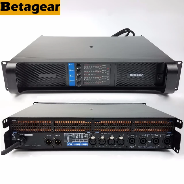 Betagear-Amplificateur de puissance FP10000q, 2500W x 4 canaux, caisson de  basses professionnel série yen, amplificateur