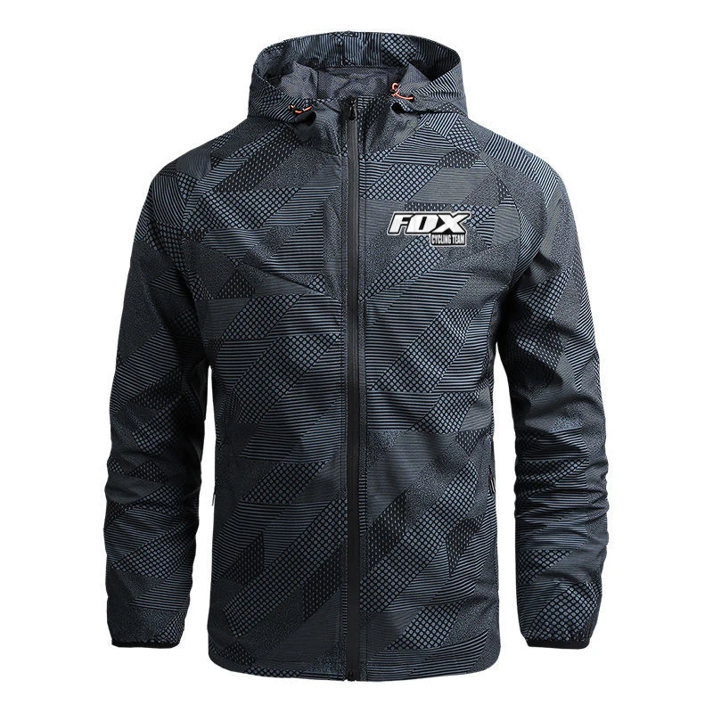  FOX Cycling Team Windproof Motorcycle Jacket Men's Downhill Cycling Jackets Mtb Breathable Bicycle Clothing Mountain Bike Jersey 