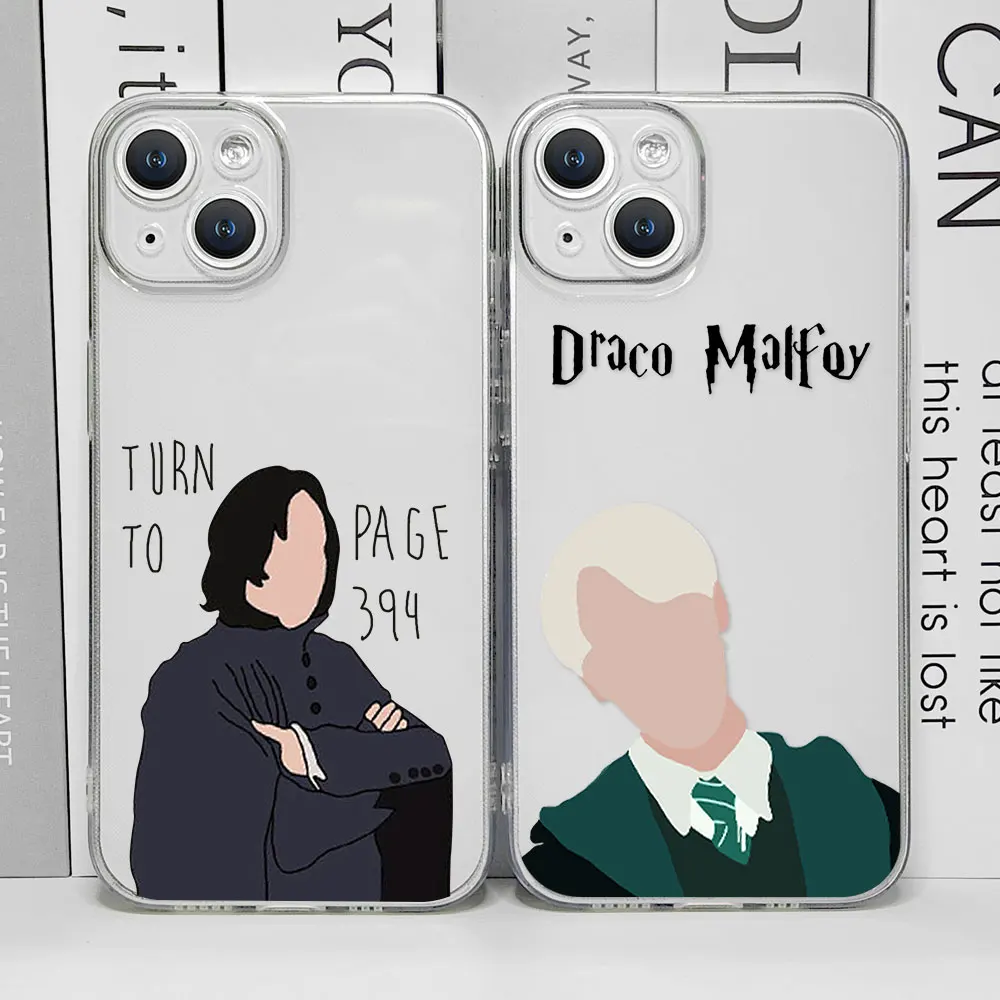 Fashion TV Draco Malfoy Clear Phone Case for IPhone 11 12 13 15 16 Pro X XS MAX SE20 7 8 14 Plus Weasley Twins Soft Cover Fundas