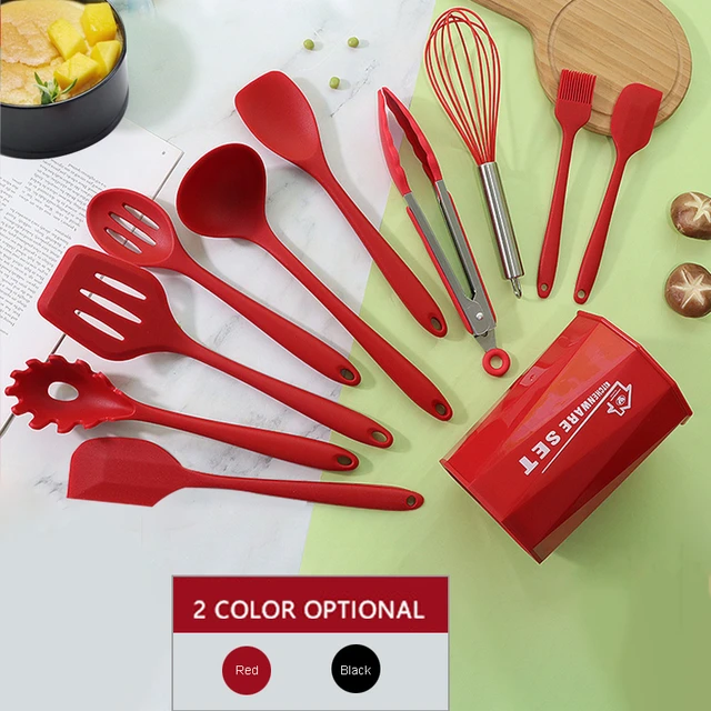 Silicone Kitchen Utensil Set 6 Piece Cooking Utensils Accessories  Kitchenware 2 Sizes Spatula, Tongs, Whisk, Pastry Brush, Slotted Turner  Heat Resistant Baking Set Non-stick Cookware Kitchen Tools