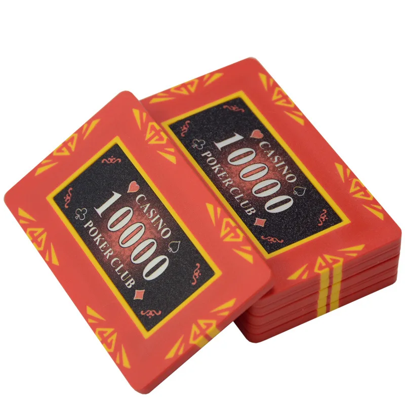 Poker Chips 10 PCS Casino Square Clay Poker Chips Texas Hold'em Baccarat Poker Metal Coins Gaming Chip Set Accessories