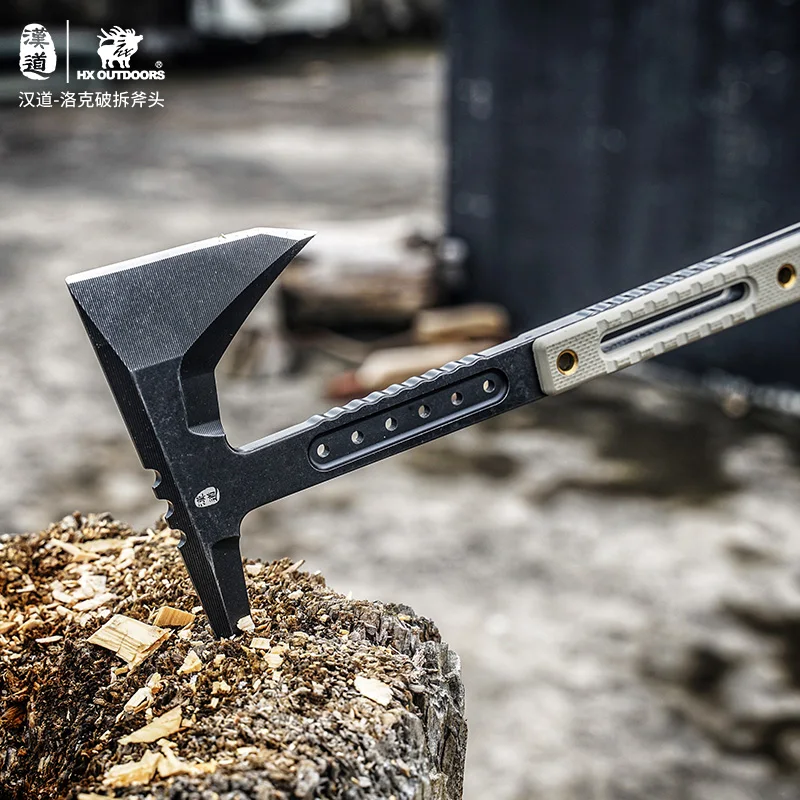HX Outdoors Dc53 steel tactical axe hunting artillery fire rescue axe,hammer survival firefighter camping supplies axe tomahawk 2