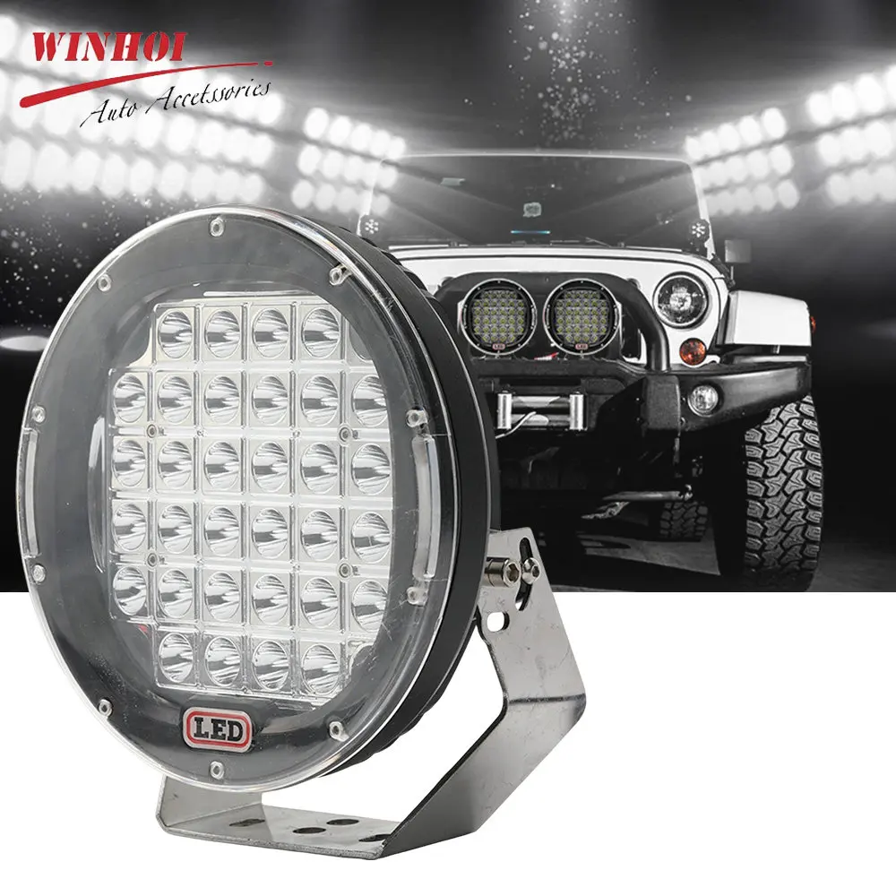 Faros LED de 9 pulgadas, 12-24V, barra de luz LED 4x4 todoterreno