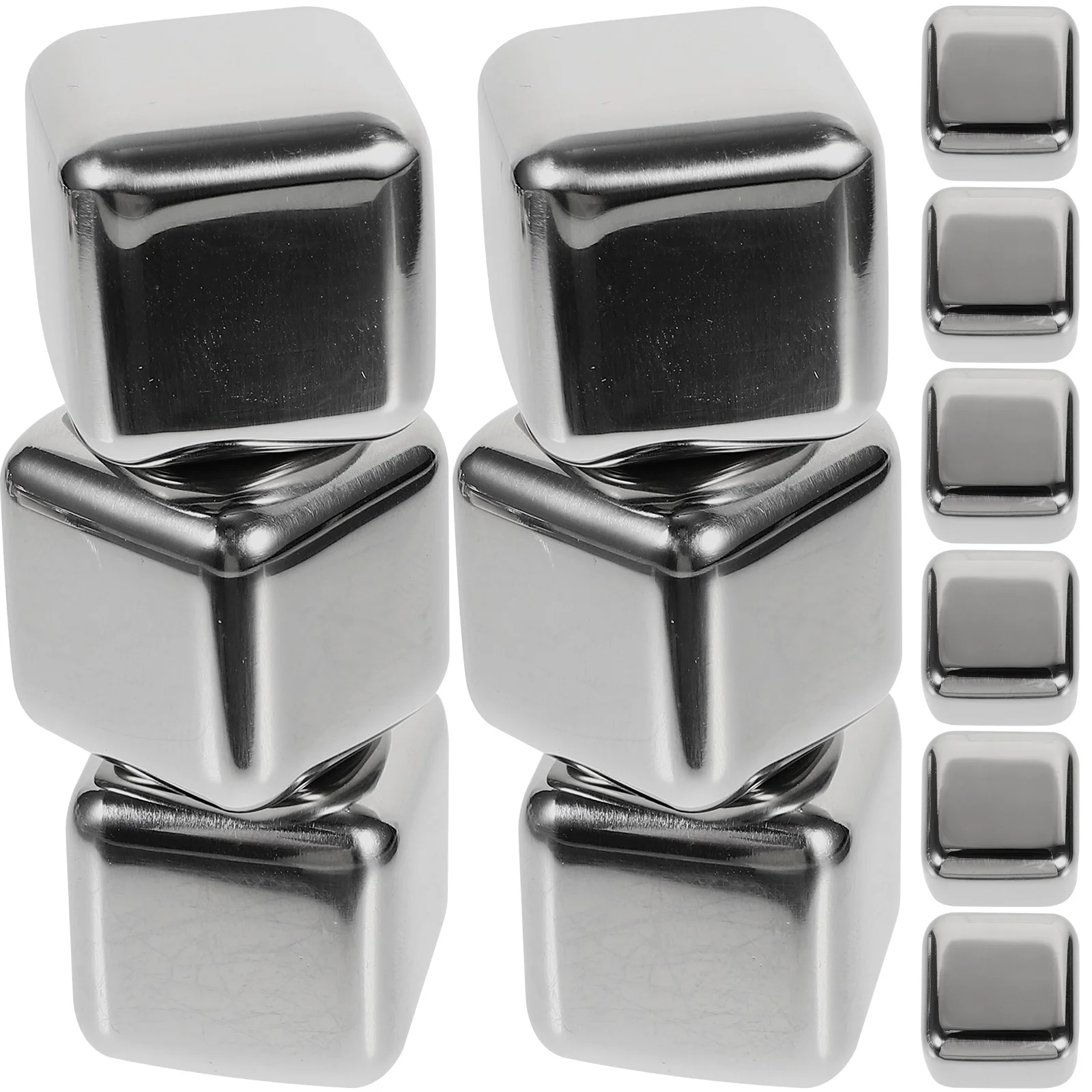 12 Pcs Metal Ice Cubes Whiskey For Accessories Stone 304 Stainless Steel Practical