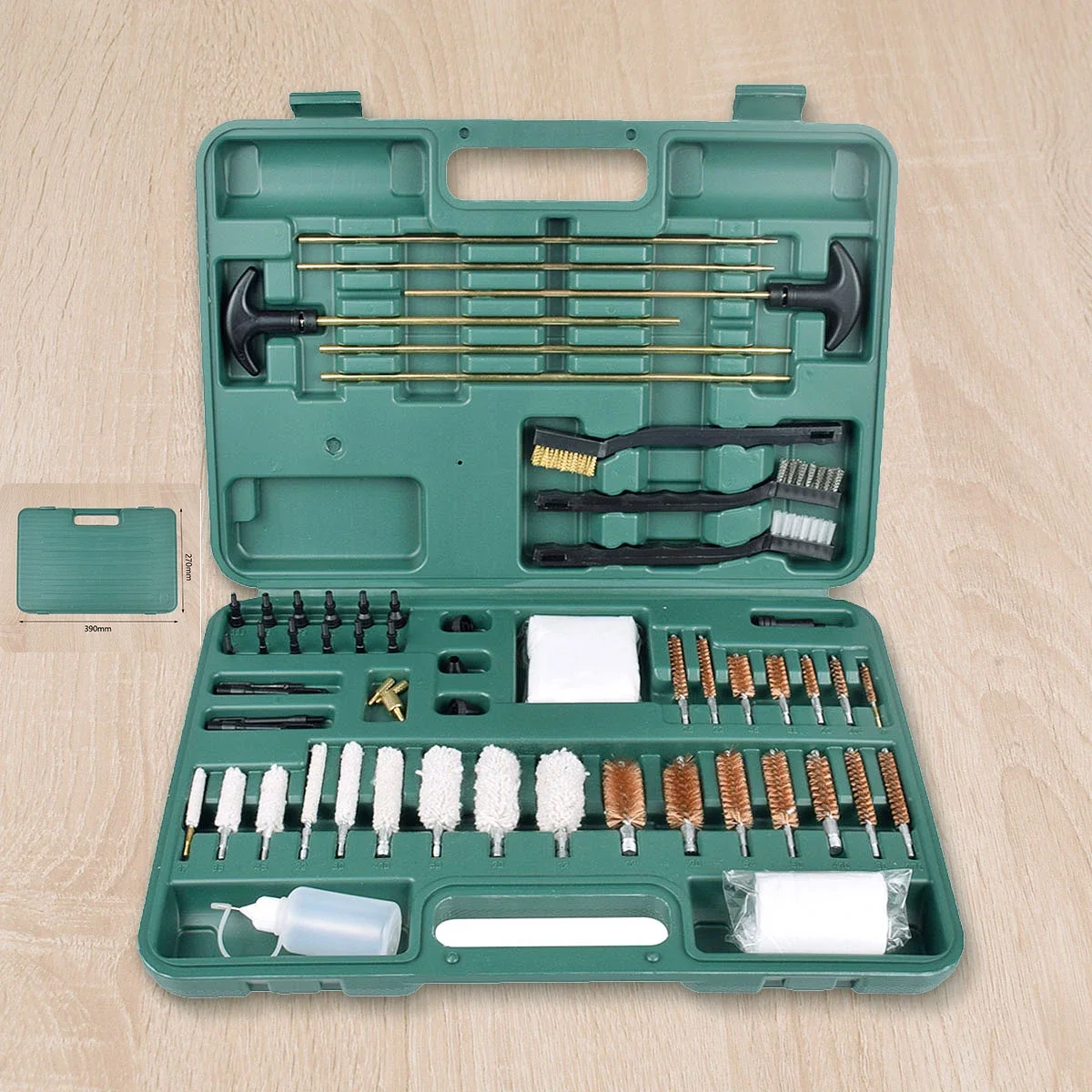 

Охотничьи универсальные аксессуары для рукоделия, 62 шт., набор для чистки оружия с ящиком для инструментов, профессиональная винтовка, фотощетка