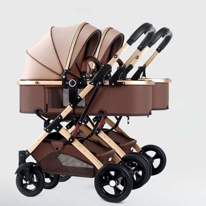 Multifunctional twin stroller foldable double detachable
