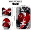 Oriental Black and Red Koi Bathroom Set - Anti Pulley Profile Mat, Toilet Lid, and Bath Mat for Elegant Home Decor 6