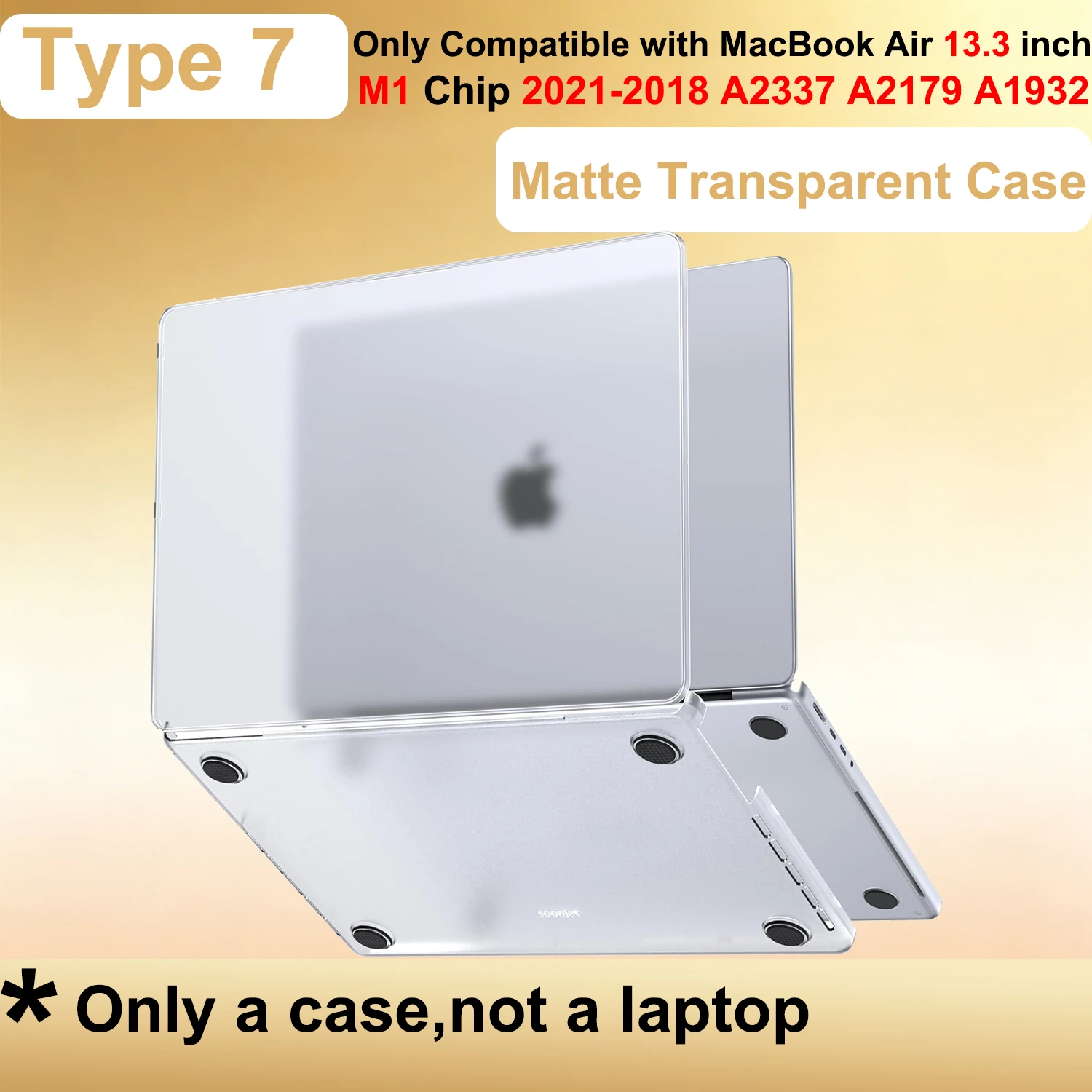 For MacBook Air 13 inch Case 2020 2019 2018 Release A2337 M1 A2179 A1932, Plastic Hard Shell Cover for MacBook Air 13.3 inch