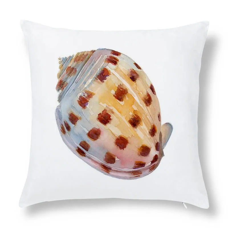 Seashell Conch Pattern Cushion Cover Marine Style Sofa Seat Pillow   Shell Print    2