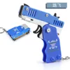 Folding Rubber Band Gun Toys Model Keychain Christmas Birthday Gifts 5