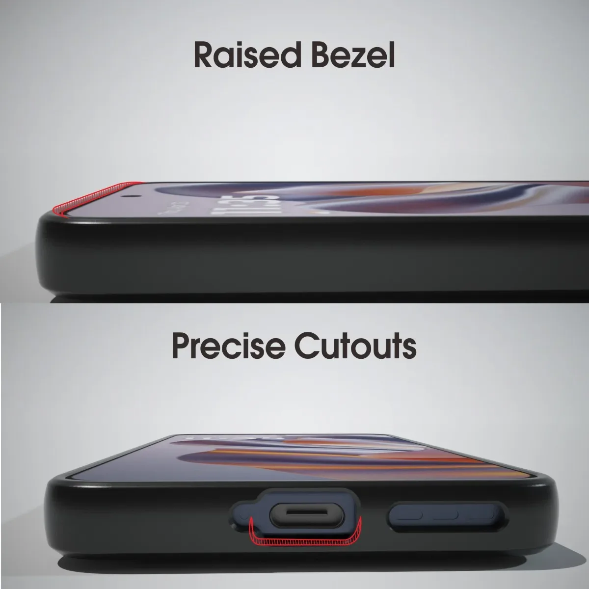 Ultra-Sleek Black Camo Protective Case with Raised Edges