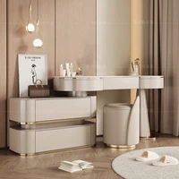Coiffeuse moderne en bois pour chambre à coucher, meuble de rangement, table de maquillage avec miroir pour chambre principale 5