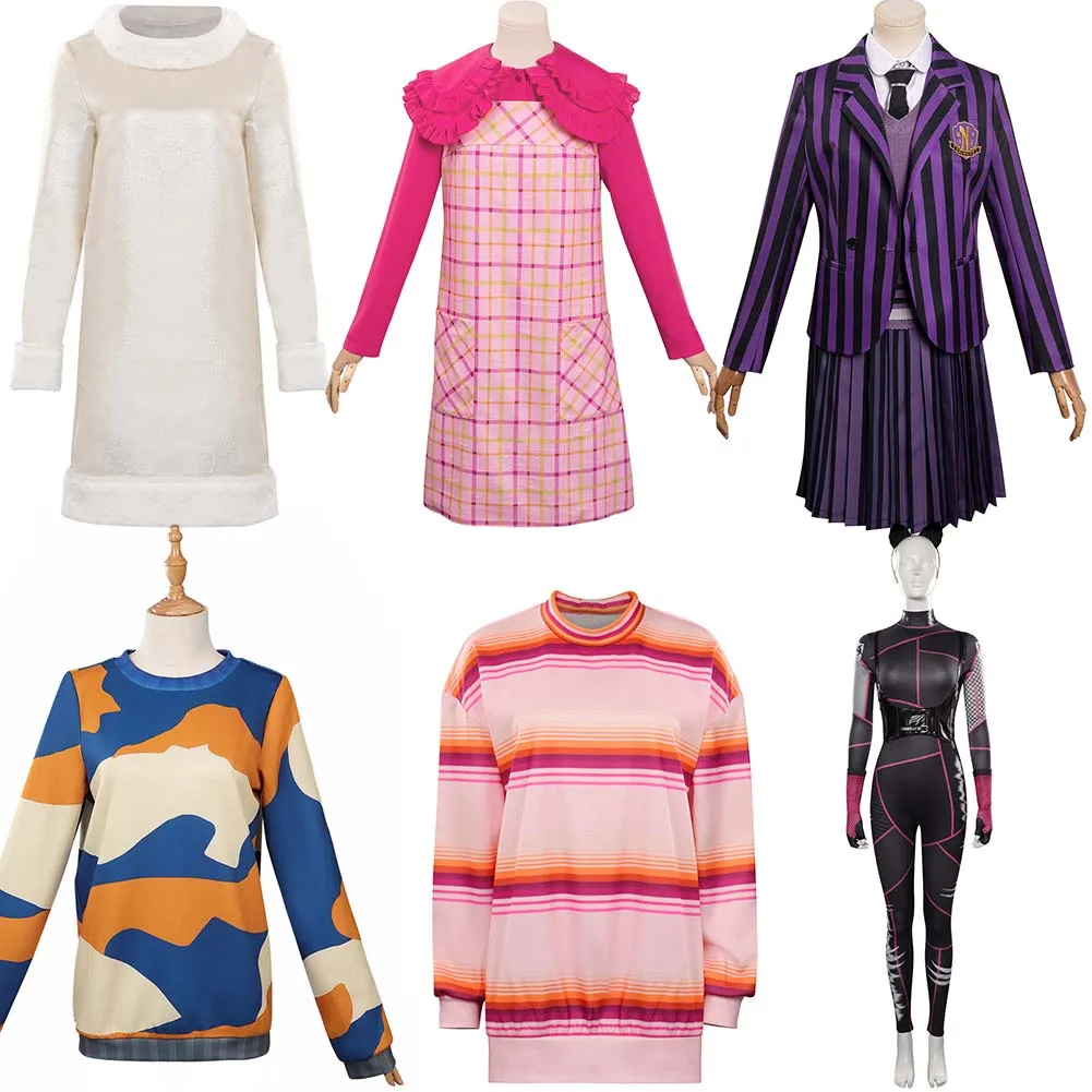 

Wednesday Enid Sinclair Cosplay Costume Jumpsuit Dress Coat Uniform Outfits Halloween Carnival Party Suit For Adult Women