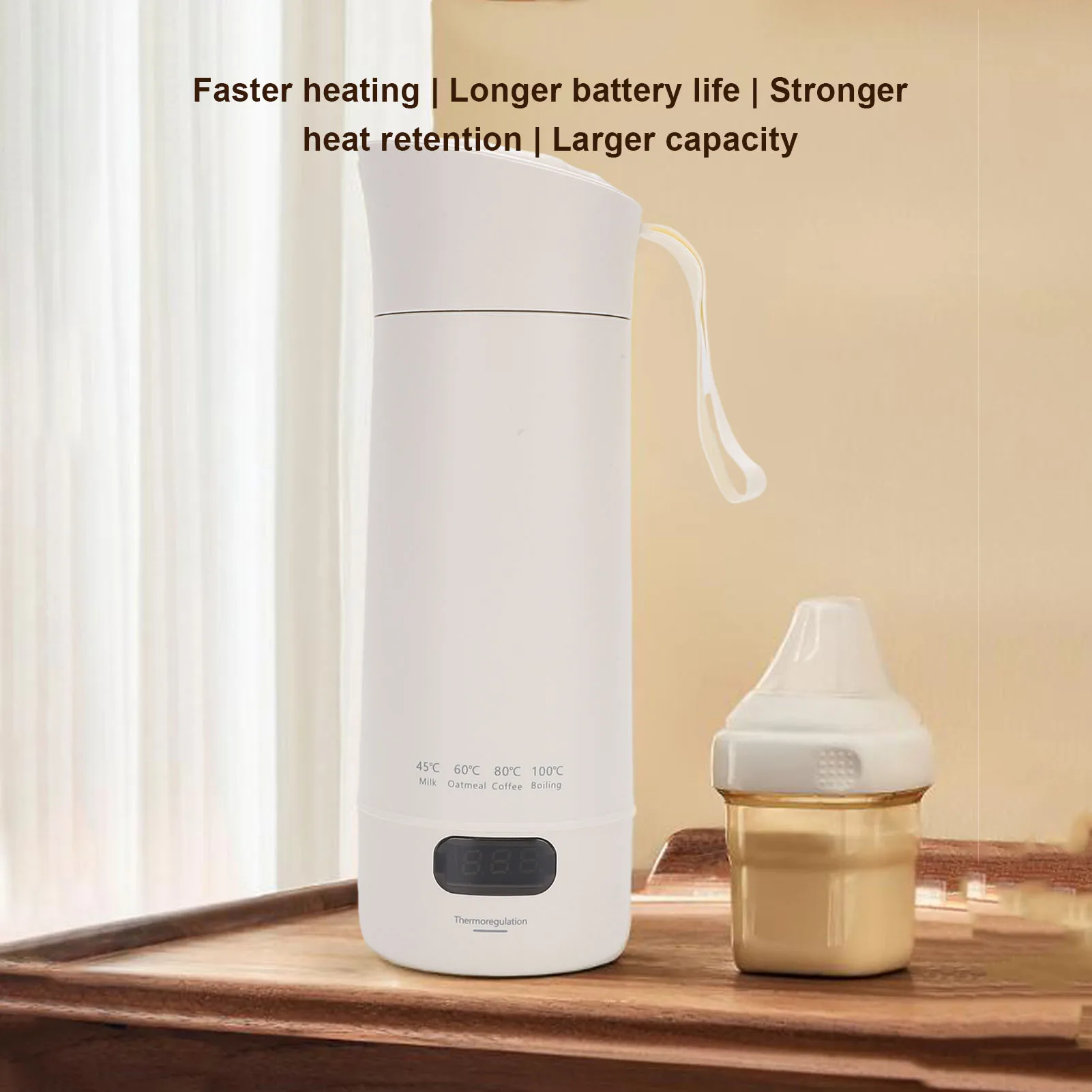 110V/220V Electric Kettle Portable Heating Cup Multifunction Boiled Water Pot Outdoors Thermo Pot Adjustable Temperature Kettles 2
