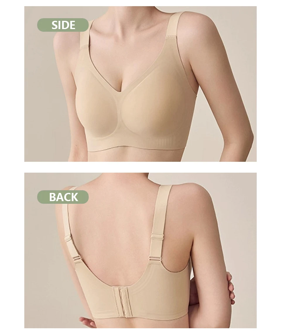 FallSweet Women Push-Up Seamless Bra Plus Size Wireless Bralette Adjust Straps Full Cup Breathable Lingerie Intimates Underwear