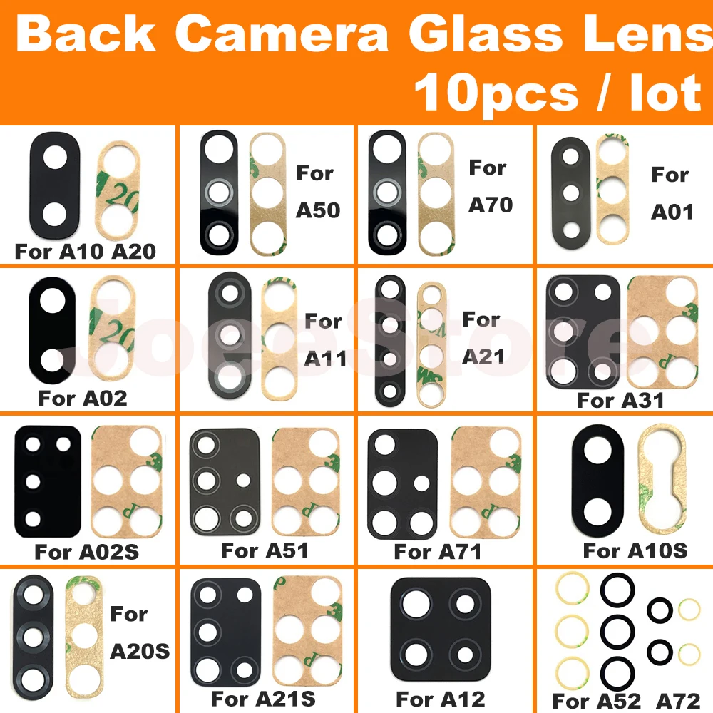 10-Pack Premium Back Camera Glass Lens with Adhesive