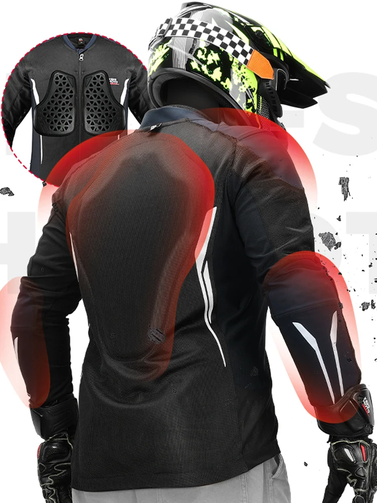 Motorcycle Armor Riding Summer Jacket Men Women with 7Pcs CE Protective Gear Set Breathable Soft Mesh Body Protector Equipment motorcycle jacket motorcycle armor motorcycle clothing