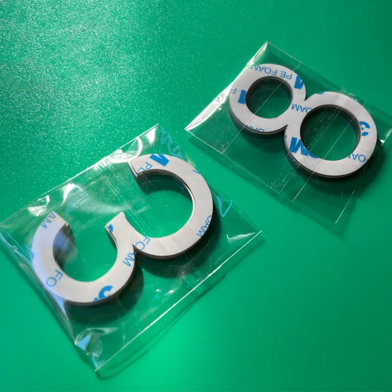 60mm Stainless Steel Number Stickers 0 To 9 Metal Self-adhesive Arabic Number Signs House Numbers For Doors Mailboxes Lockers house number signs house numbers