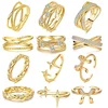 925 Sterling Silver Rings Gold Color Sparking Popular LOVE Wedding Ring Certified Women Engagement Jewelry Anniversary Gifts