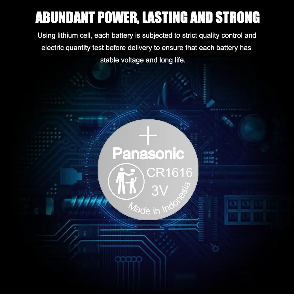 30PCS Original Panasonic CR1616 CR 1616 DL1616 ECR1616 BR1616 Lithium Battery For Watch Remote Control Calculators Button Cells button cell battery Batteries