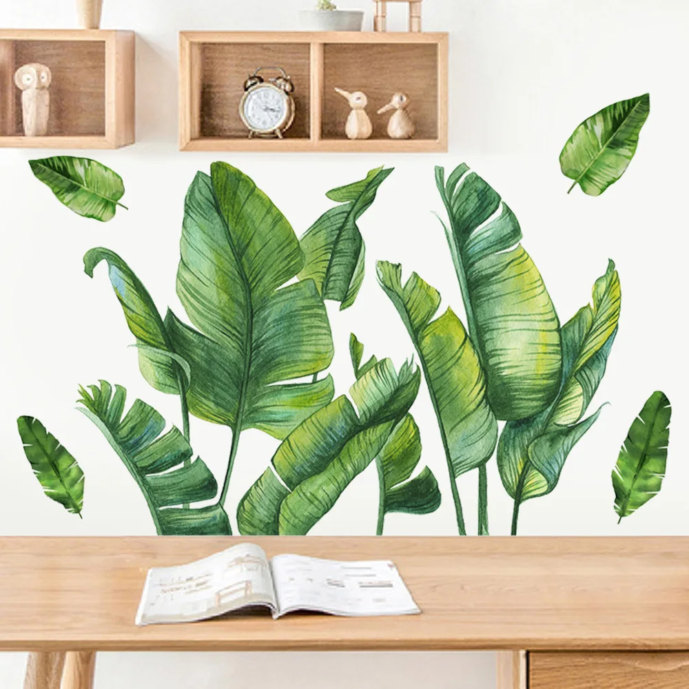 

Creative Tropical Leaves Jungle Large Wall Stickers Waterproof Adhesive Wallpaper for Home Decoration Decal Wall Accessories