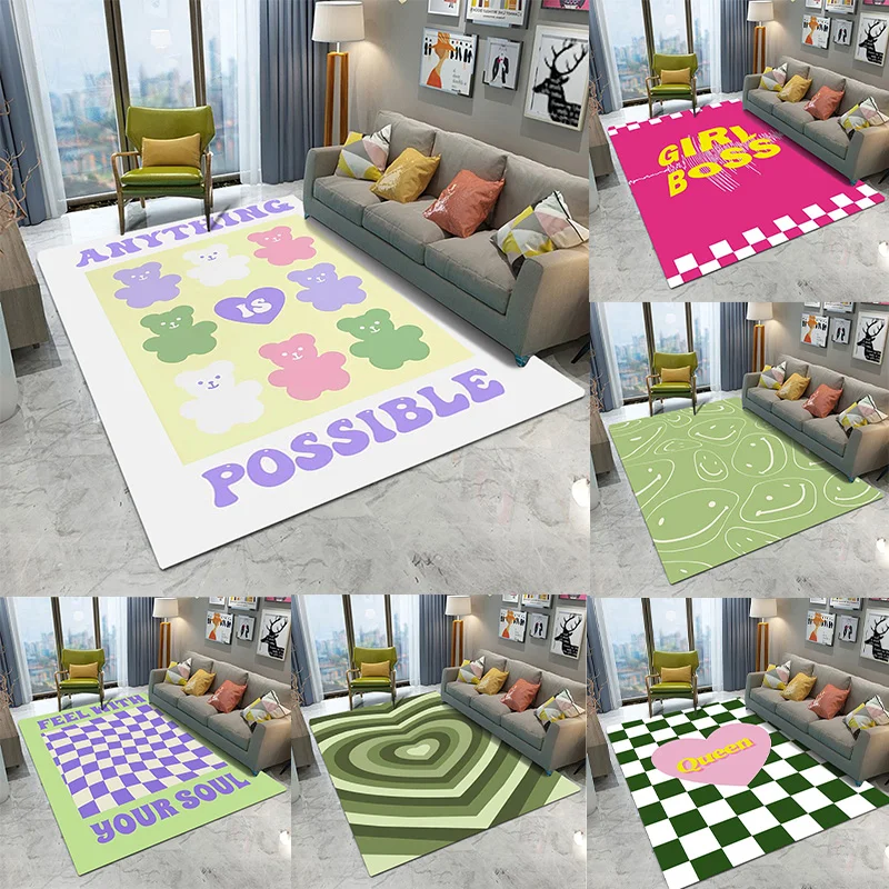 AbstractDanishPastelFlannelCarpetModernBedroomLivingRoomHomeLargeAreaDecorRug