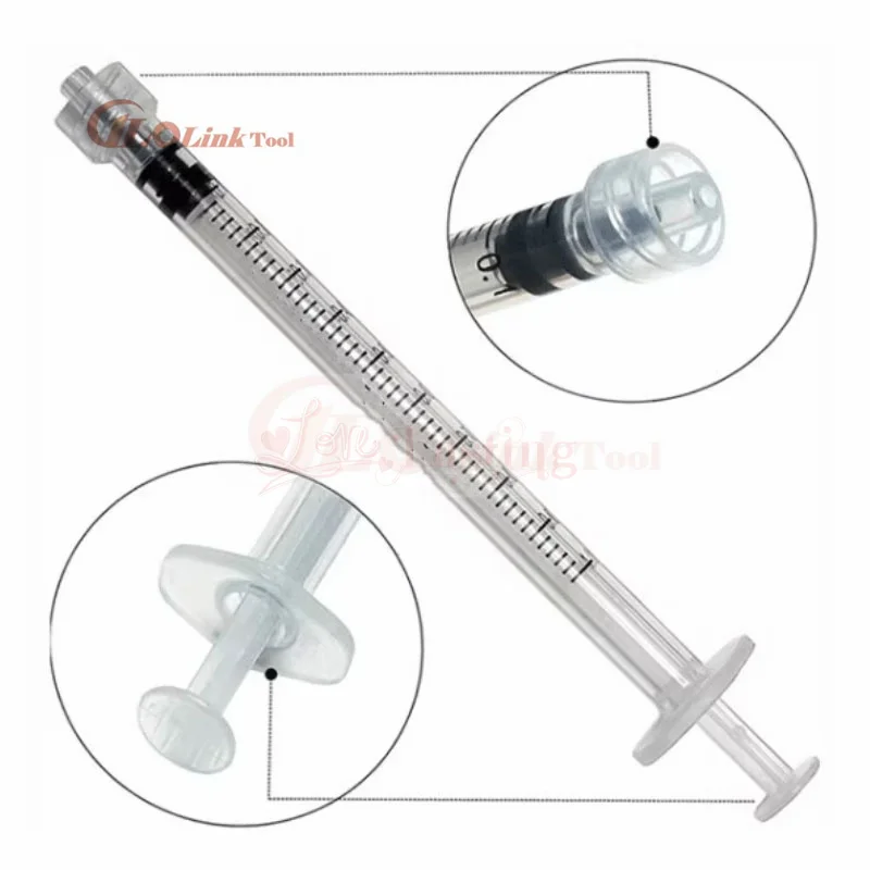 Luer Lock Syringes 1ML 3ml 5ml 10ml 20ml 30ml 50ml 100ml plastic syringe Nutrient Syringe Tools Sampler Measure Tool Parts 20pcs